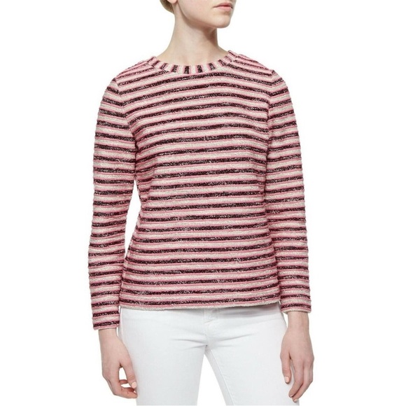 Tory Burch Pink Striped Pullover Sweater - Picture 1 of 10